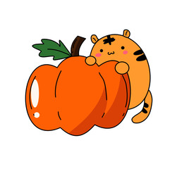 cartoon tiger pumpkin