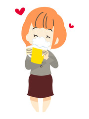 お酒を飲む女性のイラスト