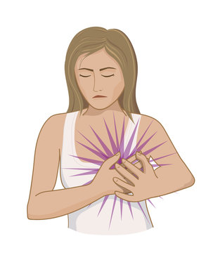 Frau mit brustkrebs, illustration
