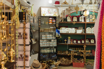 Souvenir shop in the old city of Jerusalem, Israel.