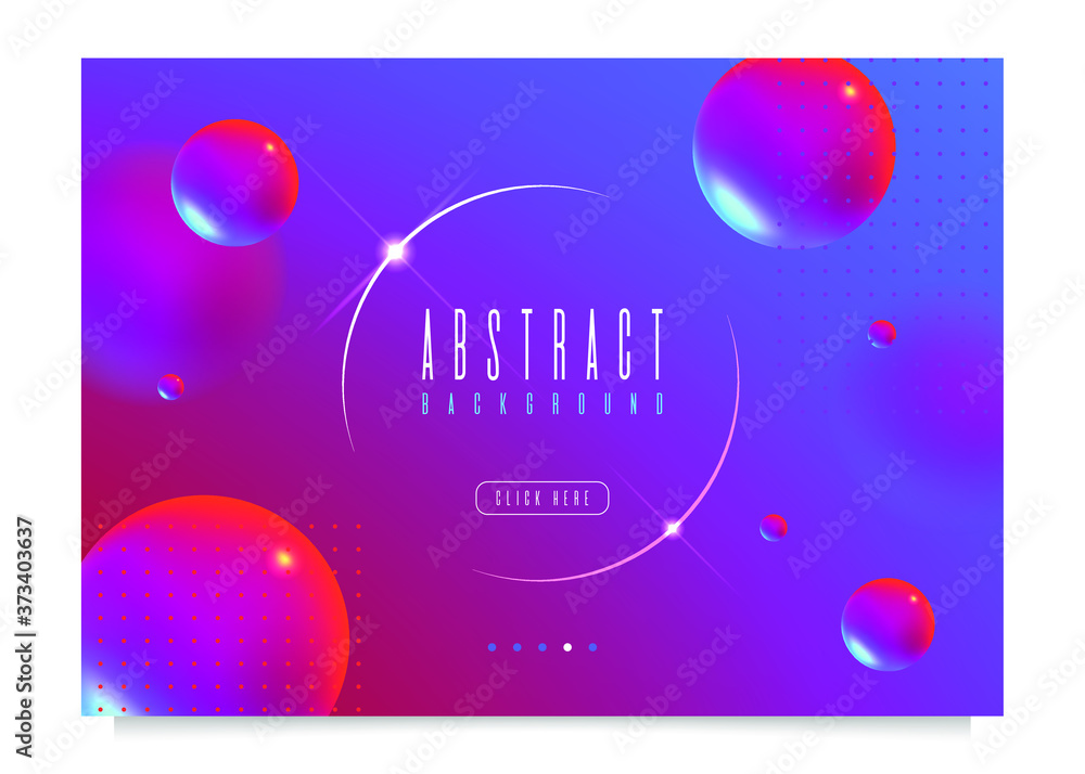 Poster realistic abstract poster with fluid shapes on colorful background