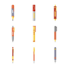 Set of paint icons,pen,Vector illustration.