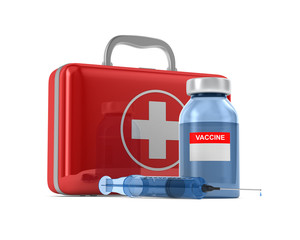 vaccine from covid-19 on white background. Isolated 3D illustration