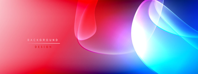 Vector abstract background - liquid bubble shapes on fluid gradient with shadows and light effects. Shiny design template for text