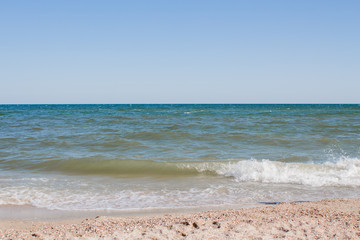 seashore and blue sky horizon