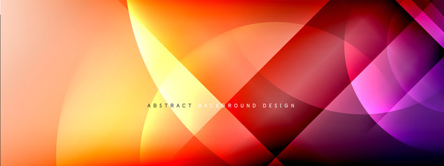 Vector abstract background - circle and cross on fluid gradient with shadows and light effects. Techno or business shiny design templates for text