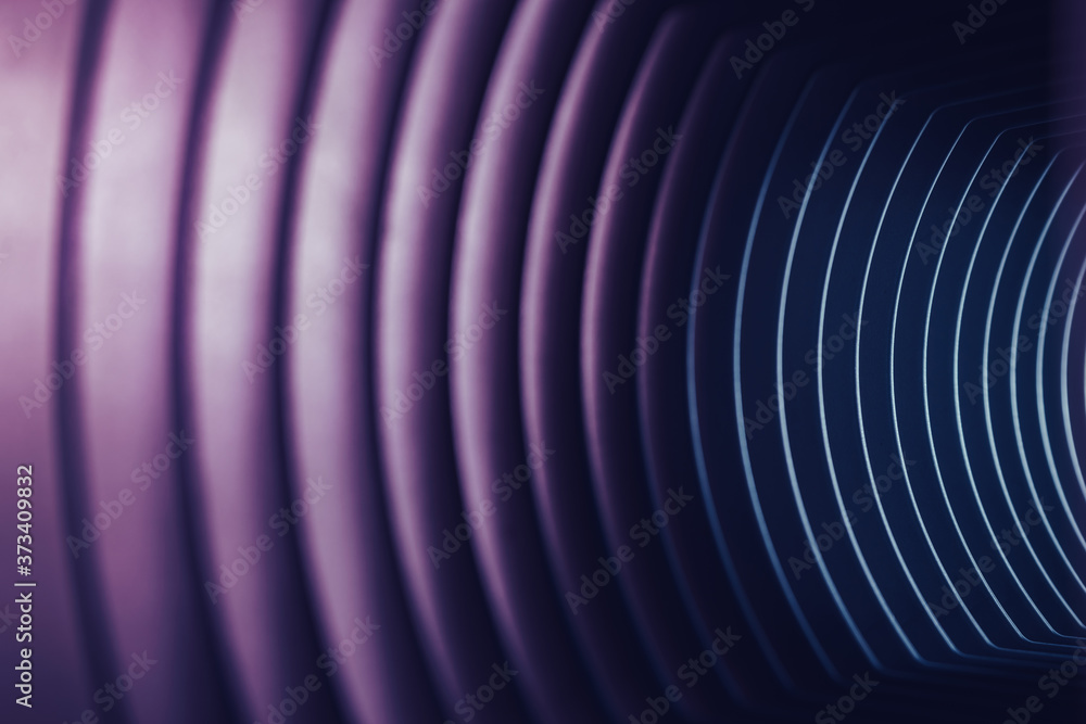 Poster Beautiful abstract gray tunnel with color light on a background.
