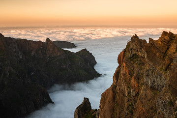 Sunset above the clouds