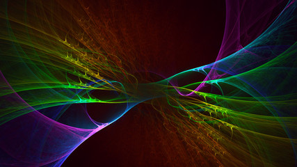 3D rendering abstract multicolor fractal light background