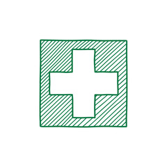 First Aid symbol. Vector illustration on the theme of World First Aid Day on September 12. 