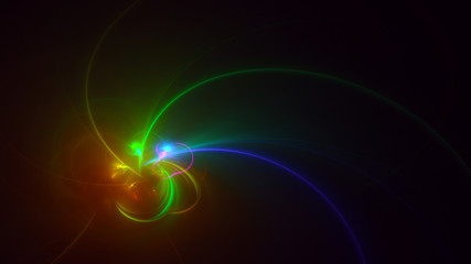 3D rendering abstract multicolor fractal light background