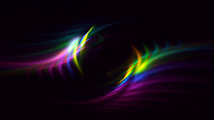 3D rendering abstract multicolor fractal light background