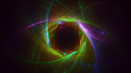 3D rendering abstract multicolor fractal light background