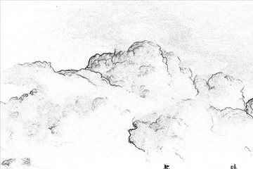 black-and-white astartto drawing similar to profile clouds
