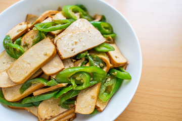 Chinese Hunan home cooking green pepper fragrant dried