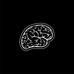 Brain logo icon isolated on dark background