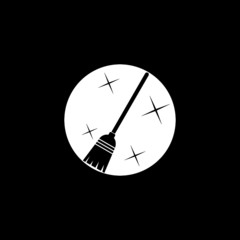 Witches broom icon isolated on dark background