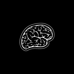 Brain logo icon isolated on dark background
