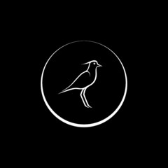 Simple bird icon isolated on dark background