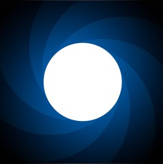 Abstract white circle on dark blue spiral background