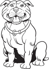 Cute pit bull mascot, drawing
