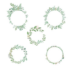 葉　植物　新緑　緑　円　フレーム