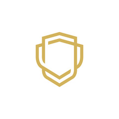 Modern Shield logo line art design template
