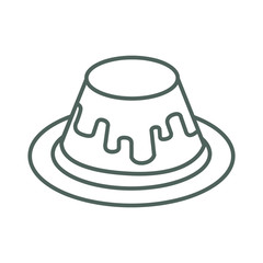 Delicious Pudding Vector Illustration for Icon, Symbol, and Logo. EPS 10 Editable Stroke