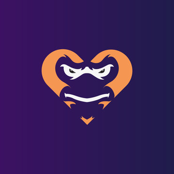 Monkey love logo symbol