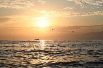 sunset over the sea