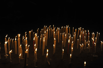 Lighted candles on the ground to protest against section 377 of the Indian Penal Code.