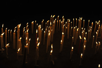 Lighted candles on the ground to protest against section 377 of the Indian Penal Code.