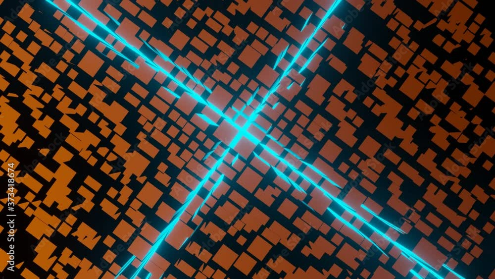 Poster abstract 3d rendering of geometric cubes shapes. modern background. geometric patterns motion backgr