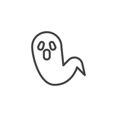 Spooky ghost line icon. linear style sign for mobile concept and web design. Flying ghost outline vector icon. Symbol, logo illustration. Vector graphics