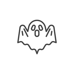Scary ghost line icon. linear style sign for mobile concept and web design. Flying ghost outline vector icon. Symbol, logo illustration. Vector graphics