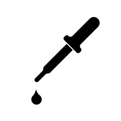 Simple flat pipette illustration icon with drop for web design