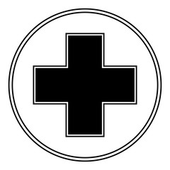 Simple Illustration of medical cross. Isolated flat icon