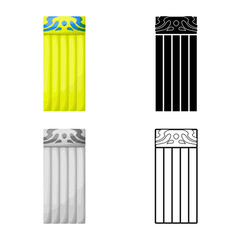 Isolated object of mattress and mat icon. Graphic of mattress and equipment stock vector illustration.