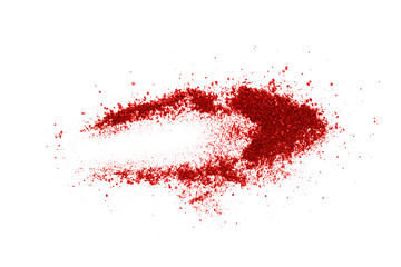 Red eye shadow isolated on white background.