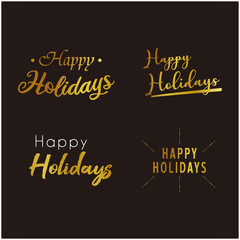 Fototapeta na wymiar Stock Vector Holiday Handwriting Font for Greeting Card Design