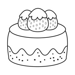 Isolated object of cake and birthday icon. Collection of cake and chocolate stock vector illustration.