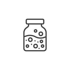 Poison jar line icon. linear style sign for mobile concept and web design. Magical drink, potion outline vector icon. Symbol, logo illustration. Vector graphics