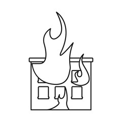 Vector design of house and flame sign. Collection of house and burning stock symbol for web.