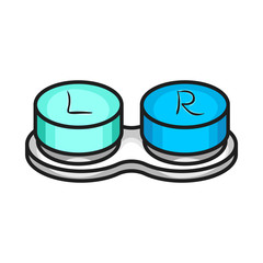 Isolated object of container and lenses icon. Web element of container and contact vector icon for stock.