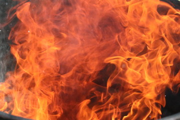 A close up of a fire
