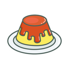 Delicious Pudding Vector Illustration for Icon, Symbol, and Logo. EPS 10 Editable Stroke