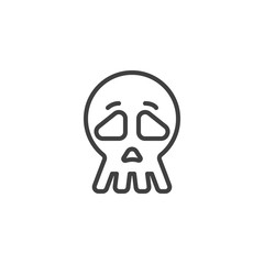 Halloween skull line icon. linear style sign for mobile concept and web design. Death skull outline vector icon. Symbol, logo illustration. Vector graphics
