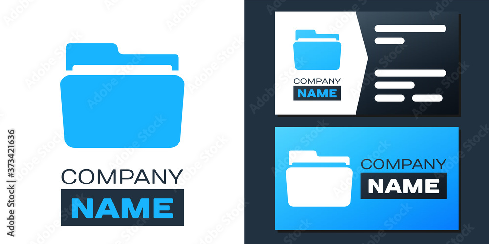 Poster logotype folder icon isolated on white background. logo design template element. vector.