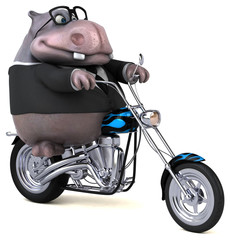Fun hippo - 3D Illustration