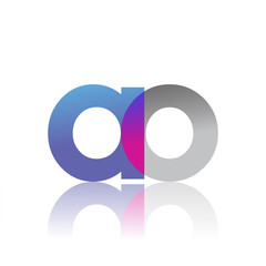 Fototapeta na wymiar Initial Letter AO Lowercase overlap Logo Blue, pink and grey, Modern and Simple Logo Design.